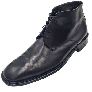 Italy Bally Men's size 9US Black Leather Lace up Chukka ankle Boots 8EUR
